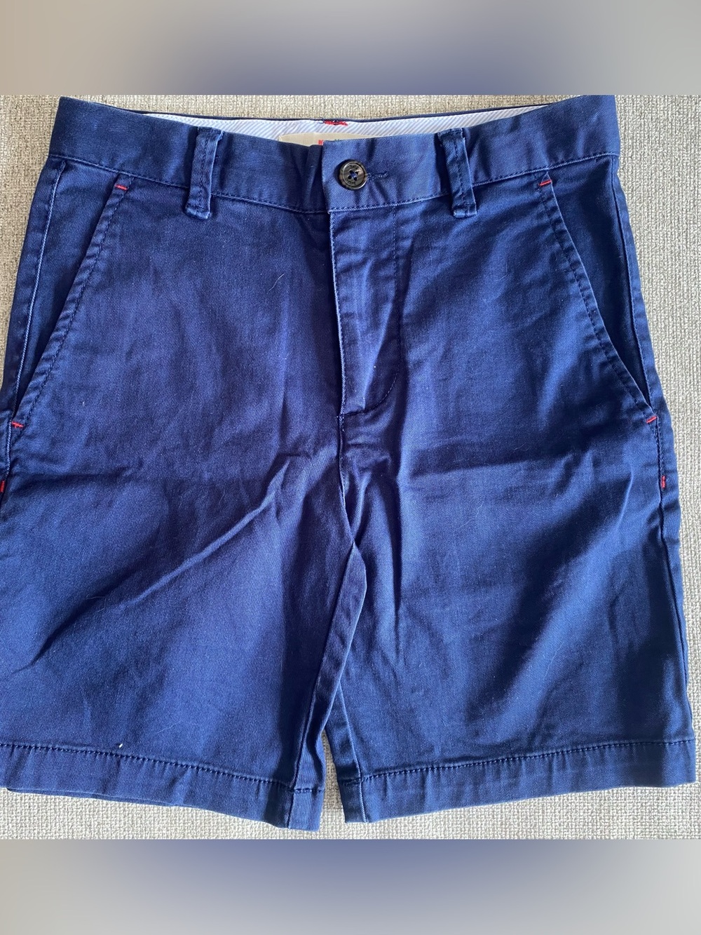Mini Boden Boys' Dark Navy Flat-Front Shorts
